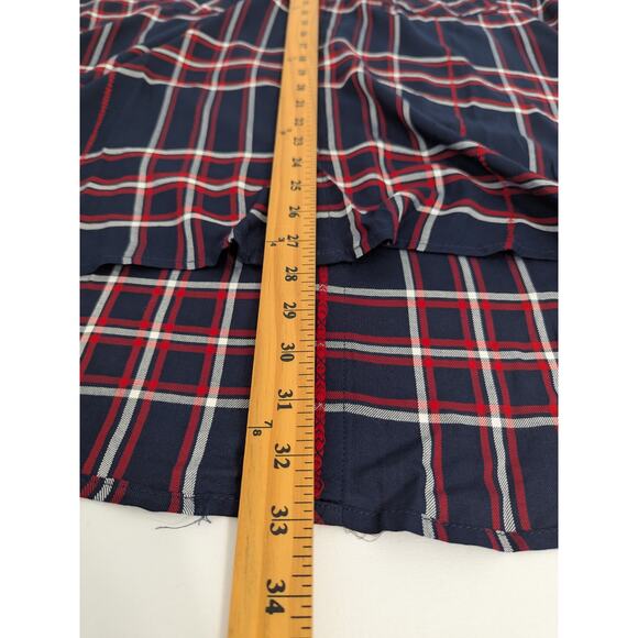 Westbound Woman Navy Red Plaid Button Up Shirt Size 2X Long Sleeves Office New - Picture 8 of 8